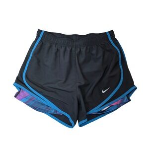 Nike Dri-FIT Womens Running Shorts Black Blue Pink Medium 2 Layer Athletic /C6